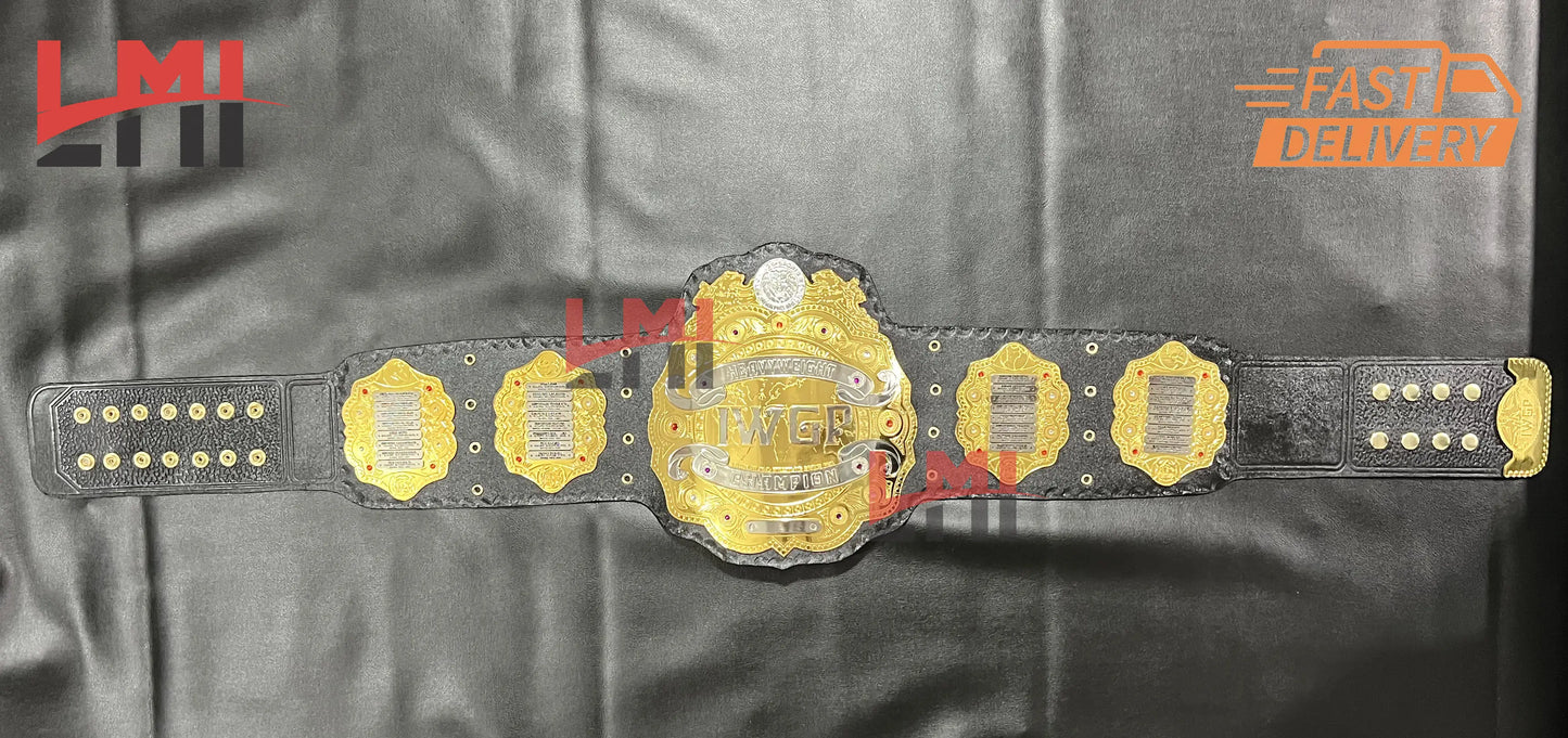 IWGP Version 4 World Heavyweight Championship Belt Wrestling 2mm Brass LMI Championship Belts