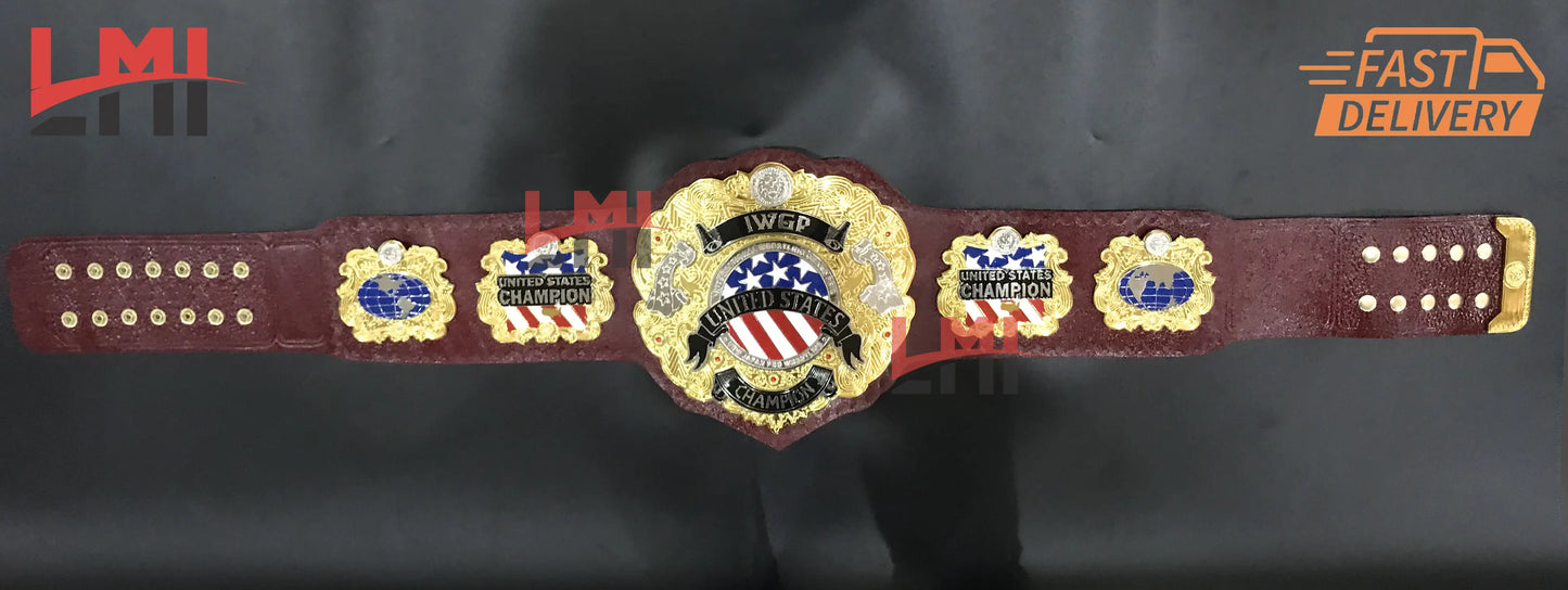 IWGP Version US World Heavyweight Championship Belt Wrestling 2mm Brass LMI Championship Belts