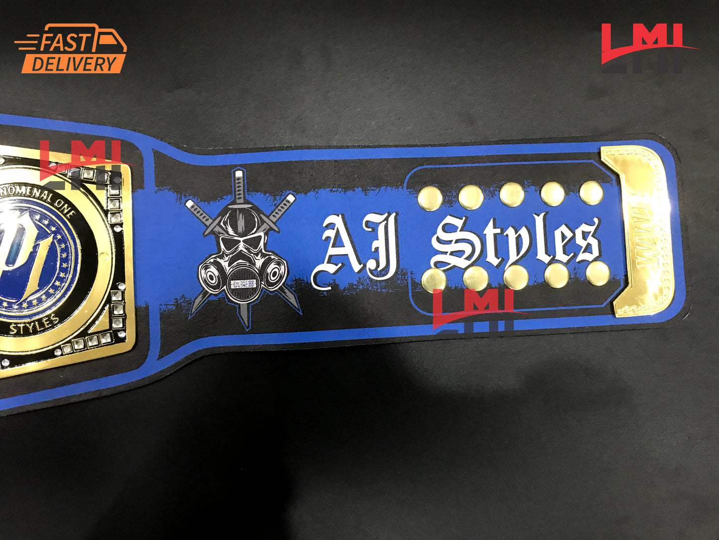 Custom AJ Styles Universal Championship Belt 2mm Brass