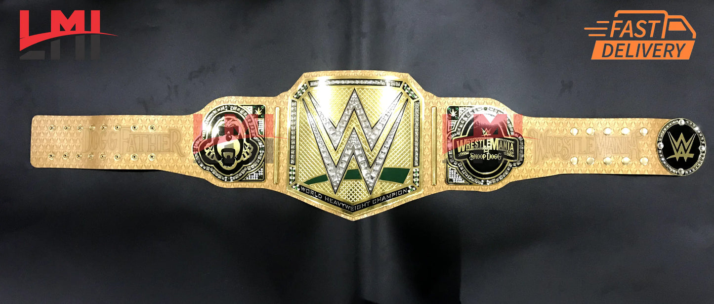 Snoop Dogg Wrestle Mania 39 Universal Championship Belt Dual Plate 2mm Brass LMI Championship Belts