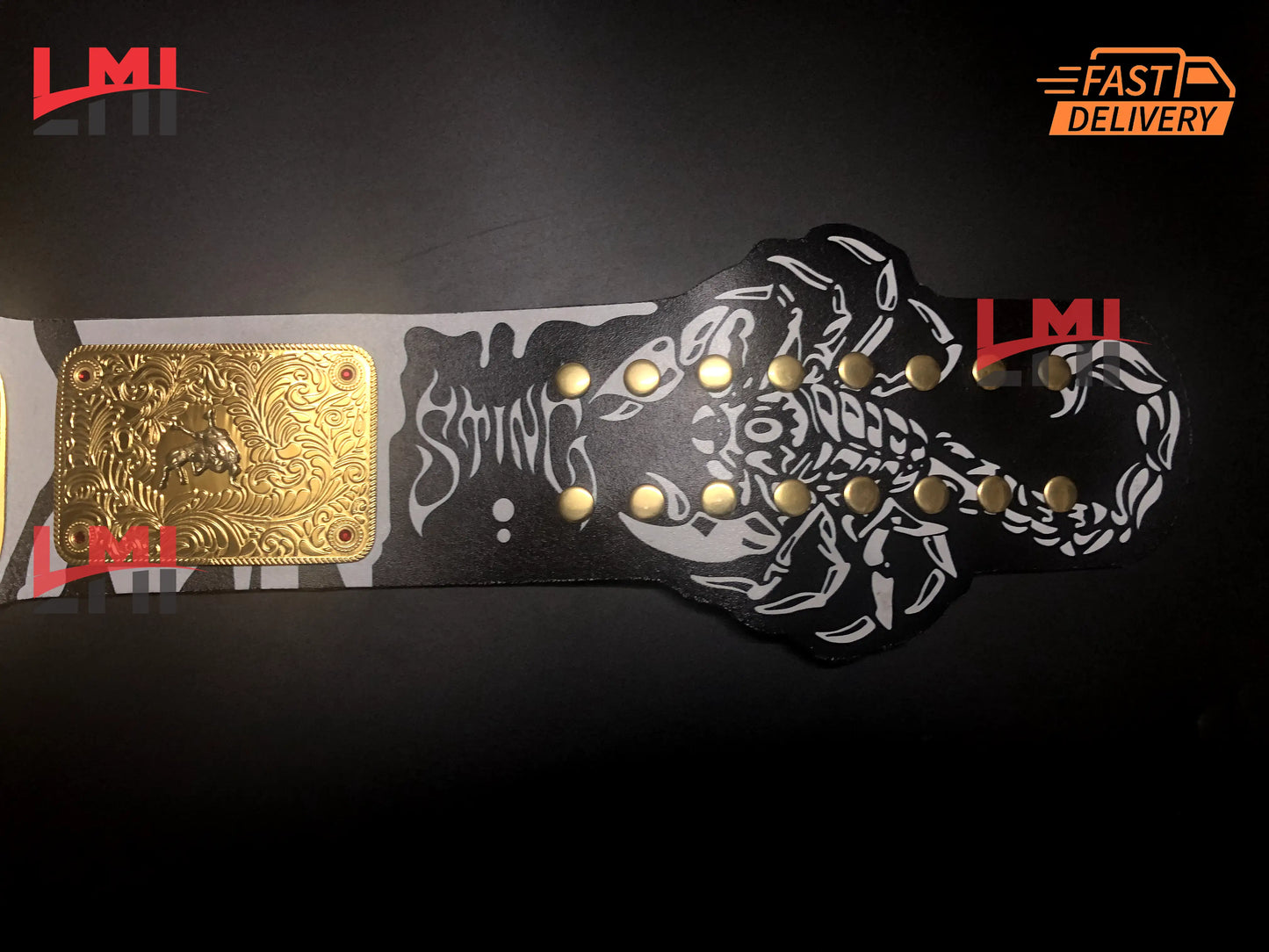 Custom Tribute to Sting Big Gold World Heavyweight Championship Belt 2mm Brass - LMI Championship Belts