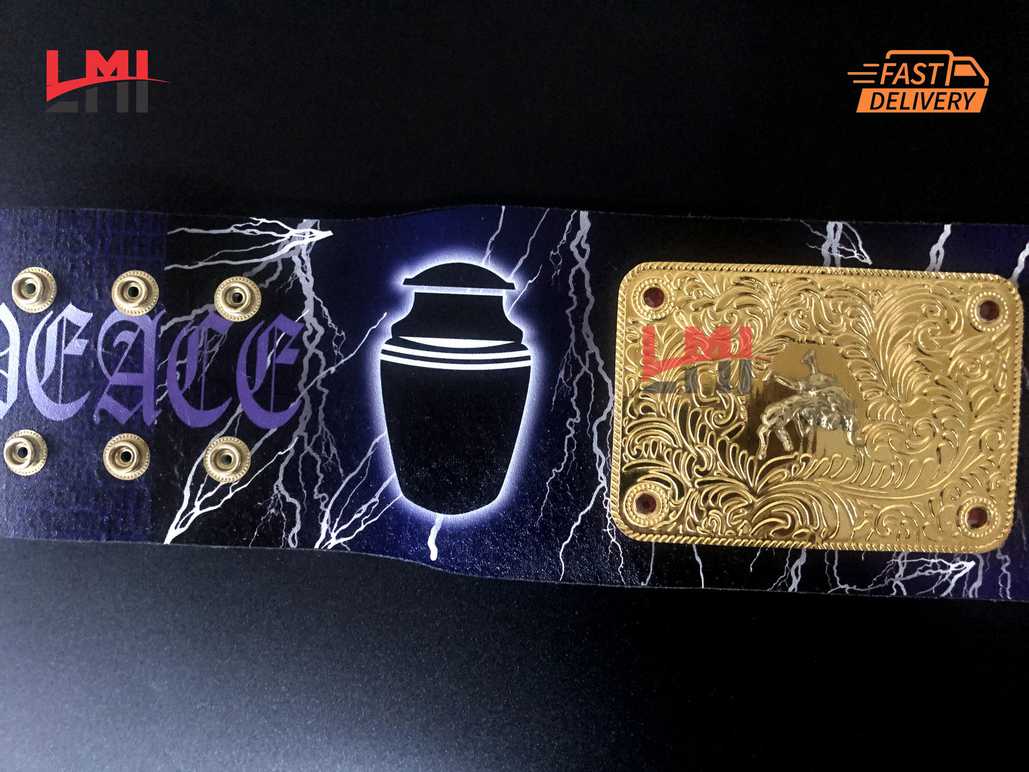 Custom Undertaker Big Gold World Heavyweight Championship Belt 2mm Brass - LMI Championship Belts
