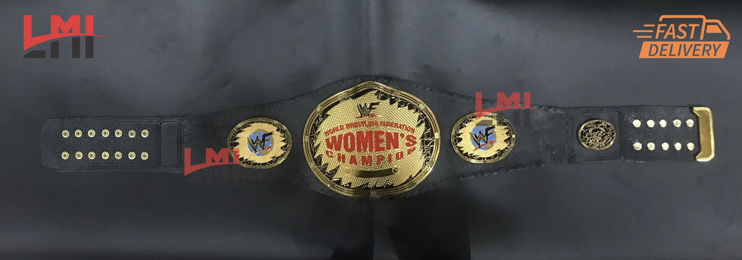 WWF Women's Oval Intercontinental Championship Belt 6MM Brass - LMI Championship Belts