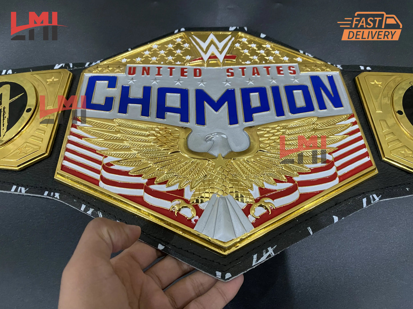 WWE La Knight Signature United States Championship Belt Replica Title Wrestling Belt 4mm LMI Championship Belts