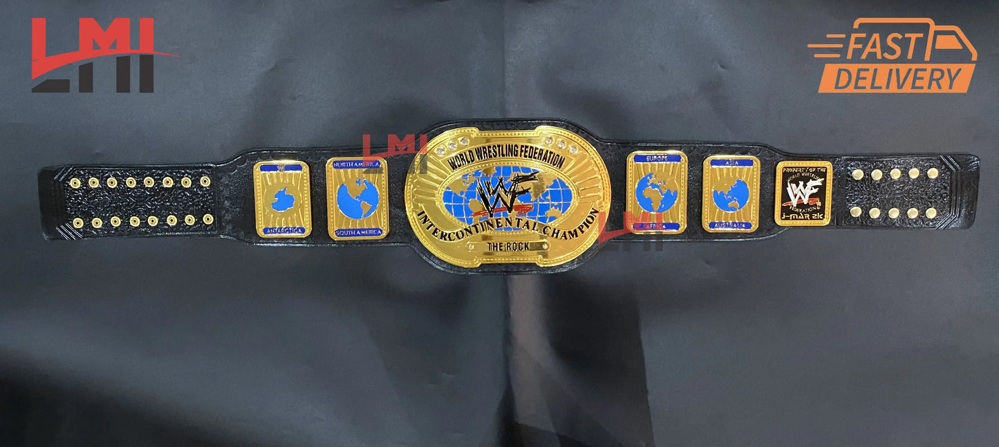 WWF CNC Oval Intercontinental Championship Belt Wrestling Title Belt 6MM LMI Championship Belts