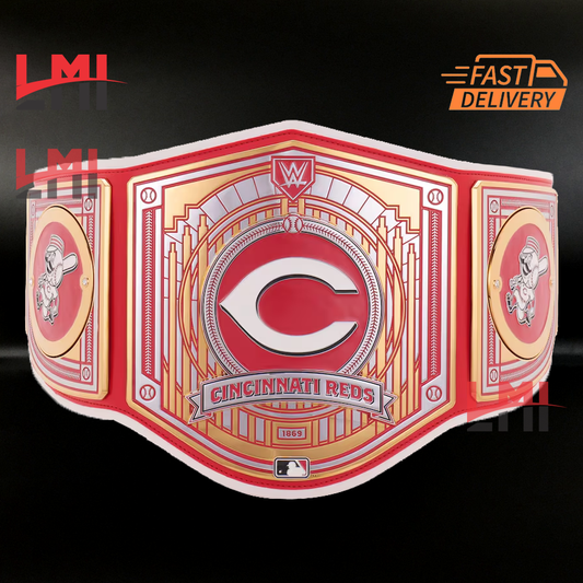 Cincinnati Reds WWE Legacy MLB Championship Belt 2MM Brass - LMI Championship Belts