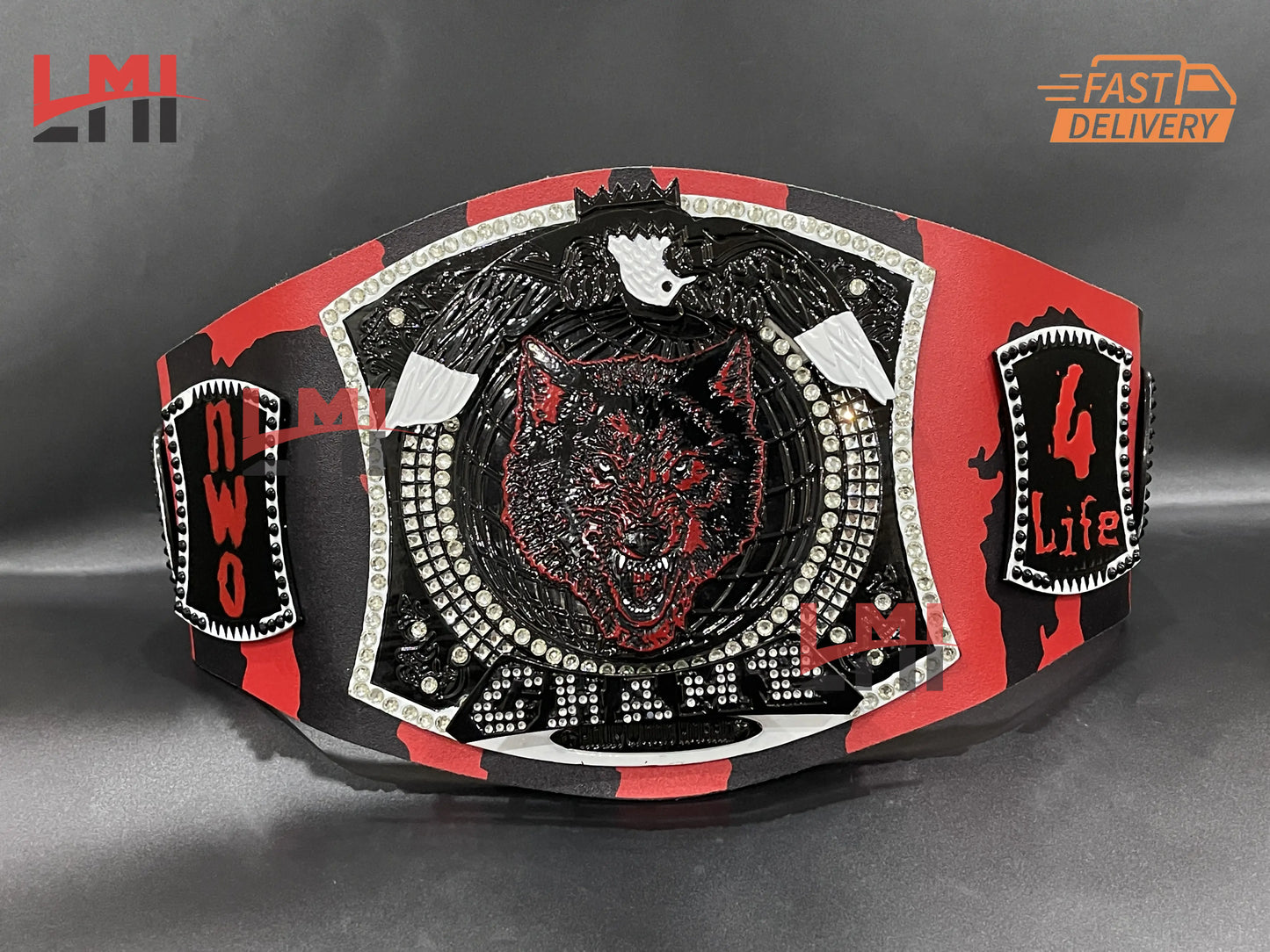 Custom NWO Wolfpack Spinner World Heavyweight Replica Championship Belt 2mm - LMI Championship Belts
