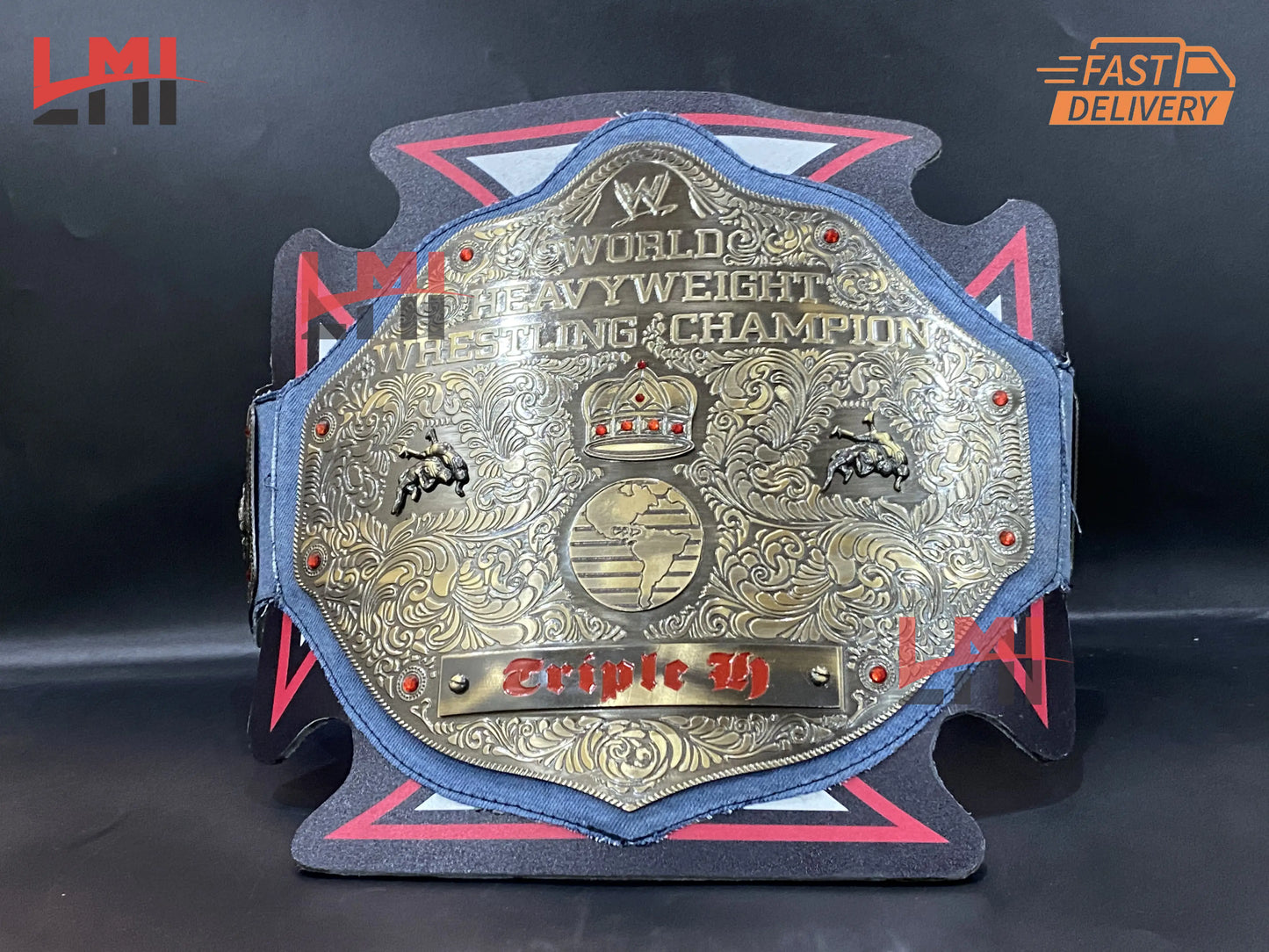 Triple H 30 Years Revolution Big Gold Championship Belt Wrestling Belt 2mm Brass LMI Championship Belts