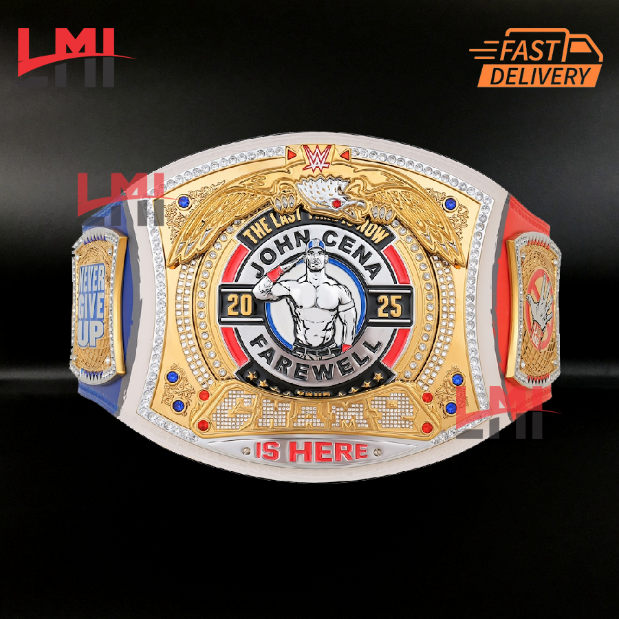 John Cena Farewell Tour 2025 Paris Spinner Championship Replica Title Belt Brass