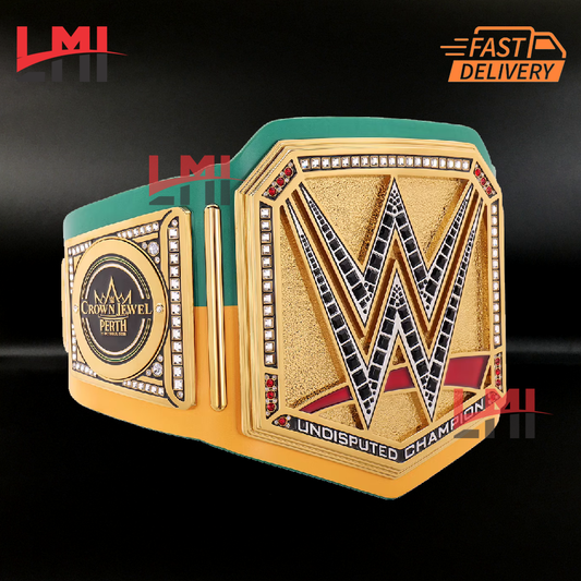 Crown Jewel 2025 Perth Championship Belt WWE Replica Title 2mm/6mm Diecast LMI Championship Belts