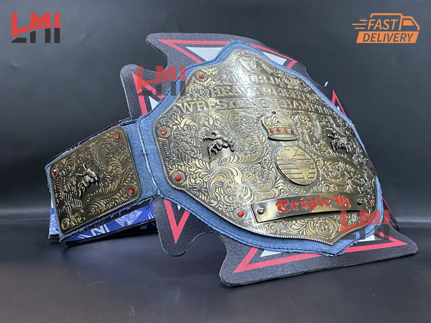 Triple H 30 Years Revolution Big Gold Championship Belt Wrestling Belt 2mm Brass - LMI Championship Belts