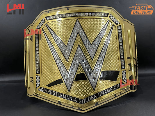 WrestleMania 41 Golden Championship Belt Las Vegas WWE Replica Title 2mm/6mm Diecast LMI Championship Belts