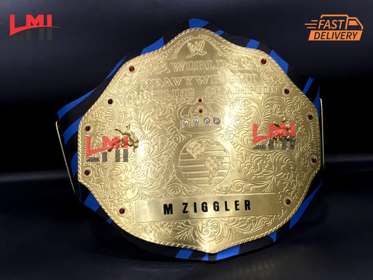 Custom Dolph Ziggler Big Gold World Heavyweight Championship Belt 2MM Brass LMI Championship Belts