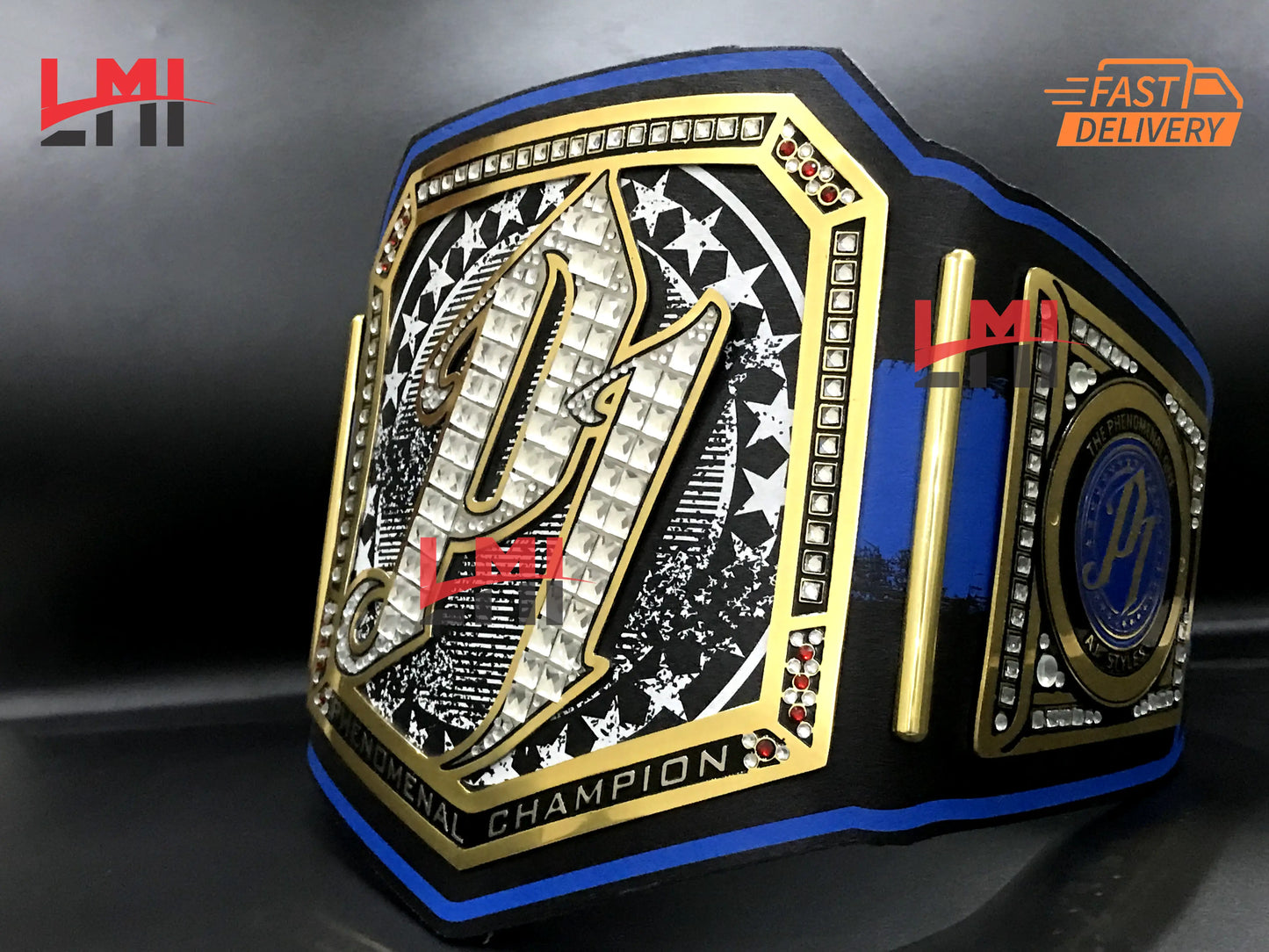 Custom AJ Styles Universal Championship Belt 2mm Brass