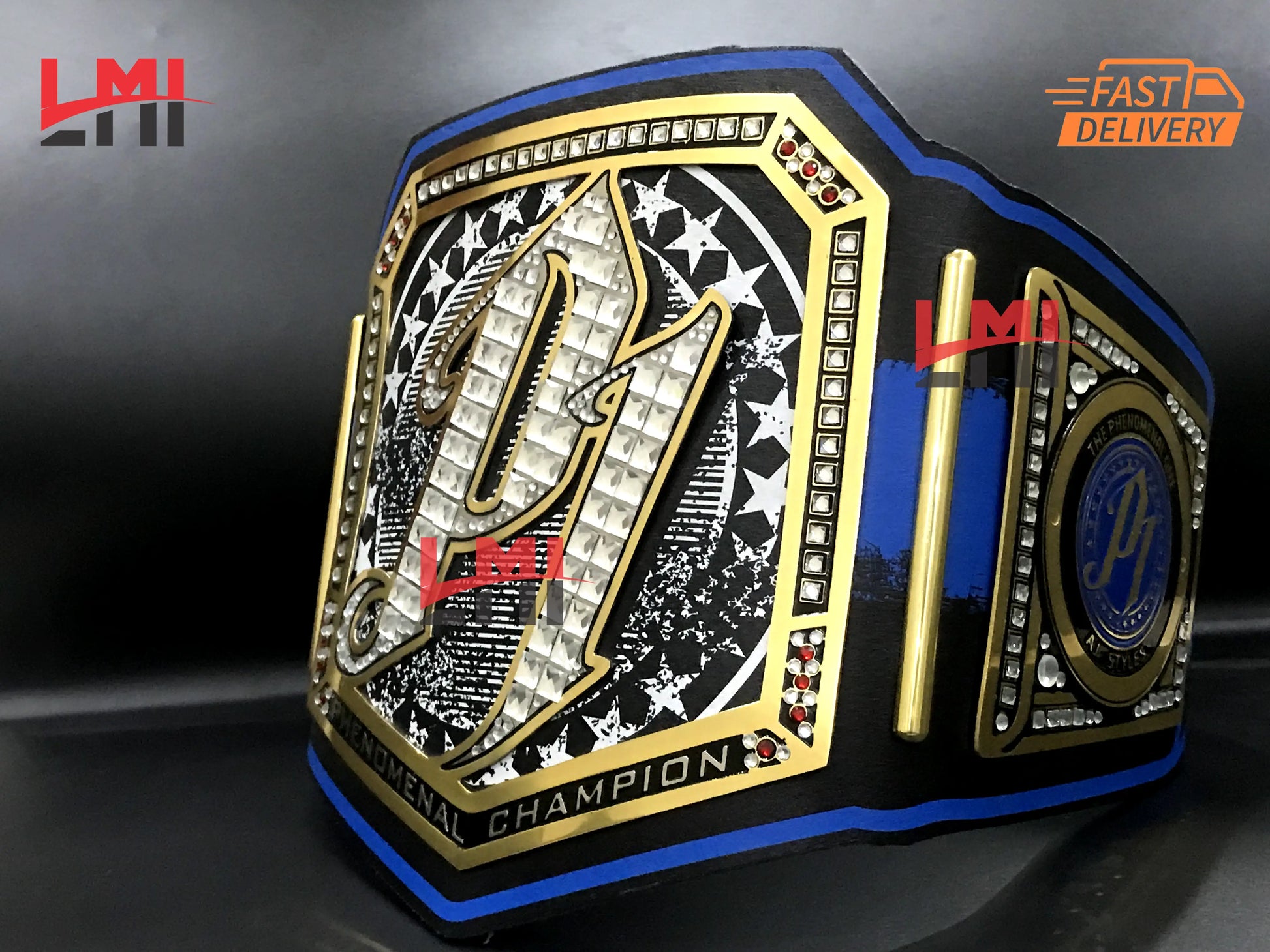 Custom AJ Styles Universal Championship Belt 2mm Brass