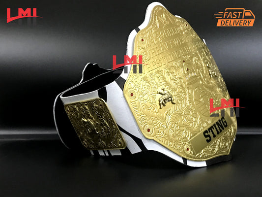 Custom Tribute to Sting Big Gold World Heavyweight Championship Belt 2mm Brass - LMI Championship Belts