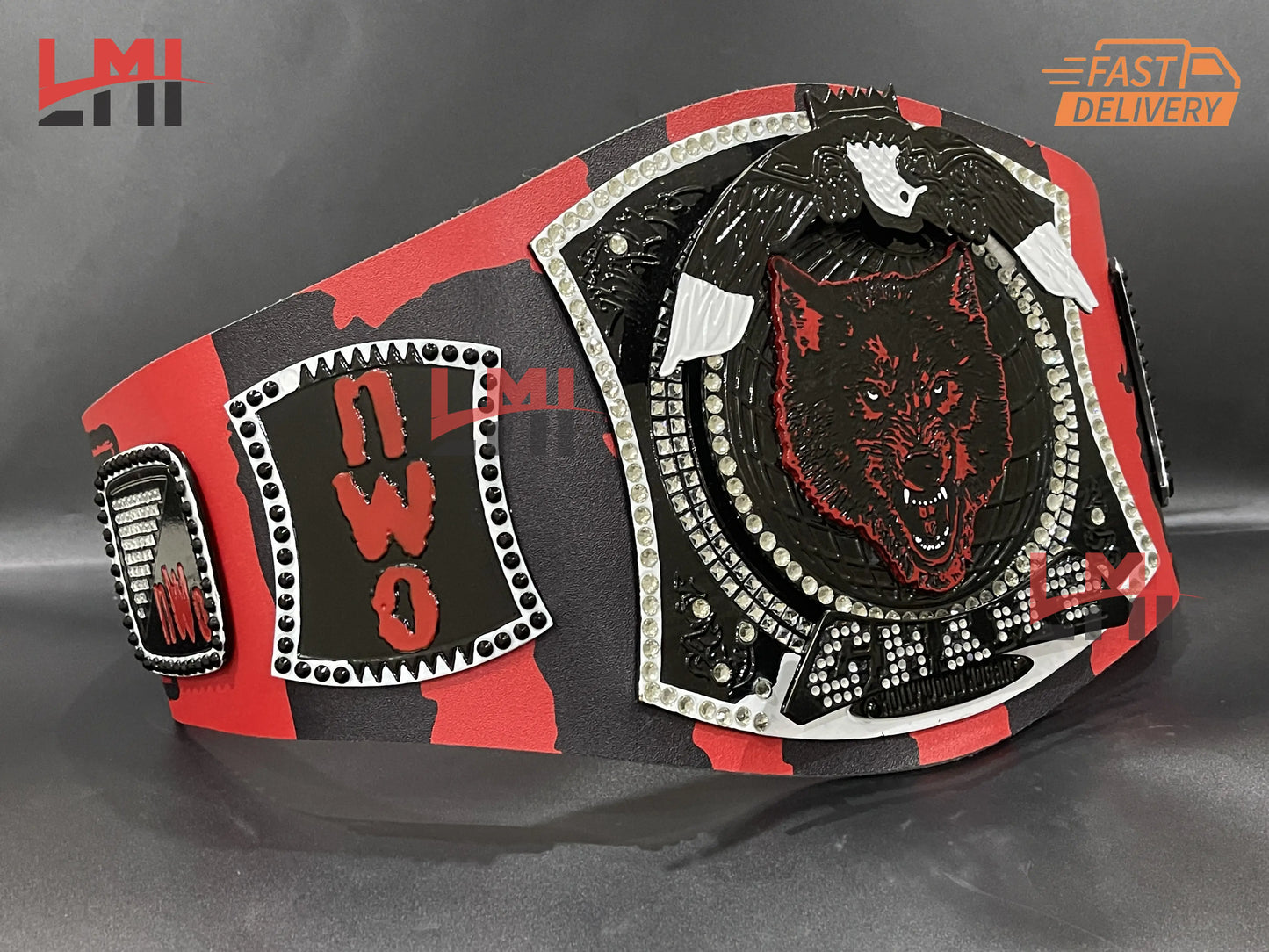 Custom NWO Wolfpack Spinner World Heavyweight Replica Championship Belt 2mm - LMI Championship Belts