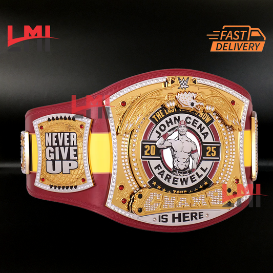 John Cena Farewell Tour 2025 Brussels Spinner Championship Belt Wrestling Brass LMI Championship Belts