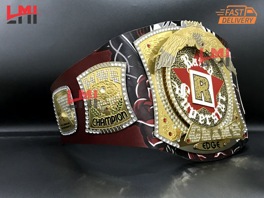 Edge Rated R Spinner World Heavyweight Championship Belt Wrestling Title Replica Belt LMI Championship Belts
