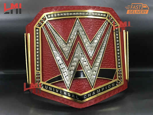 WWE Red Universal World Heavyweight Replica Championship Belt LMI Championship Belts