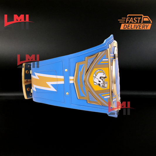 Los Angeles Chargers WWE Legacy NFL Title Belts Championship Belt 2mm Brass LMI Championship Belts
