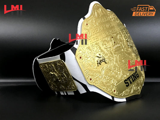 Custom Tribute to Sting Big Gold World Heavyweight Championship Belt 2mm Brass LMI Championship Belts