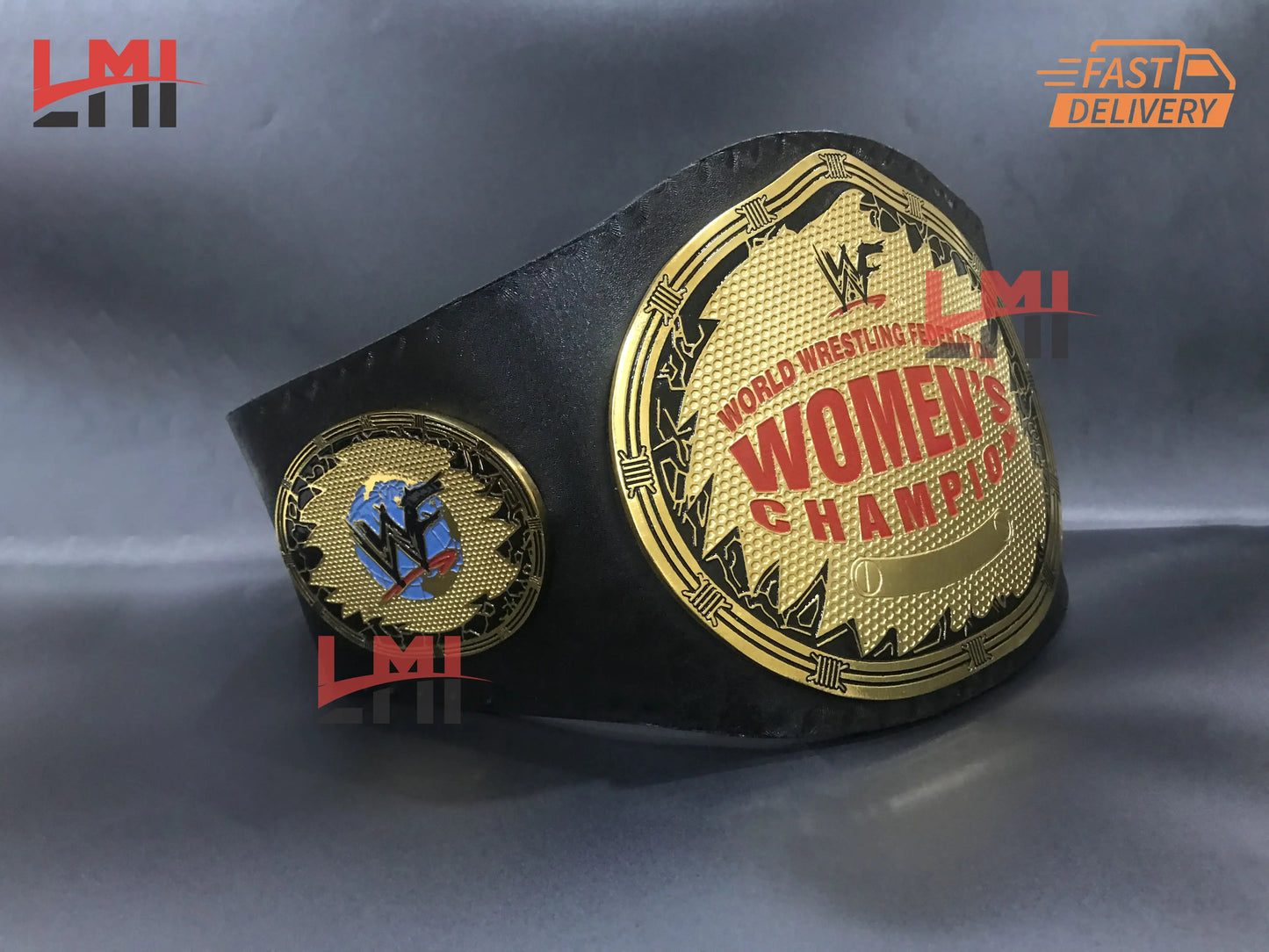 WWF Women's Oval Intercontinental Championship Belt 6MM Brass - LMI Championship Belts