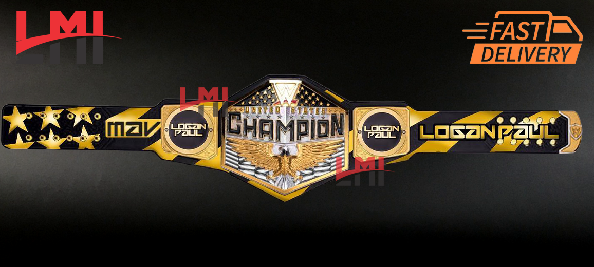 Logan Paul Signature United States Championship Belt Replica Wrestling Belt 4mm Diecast LMI Championship Belts