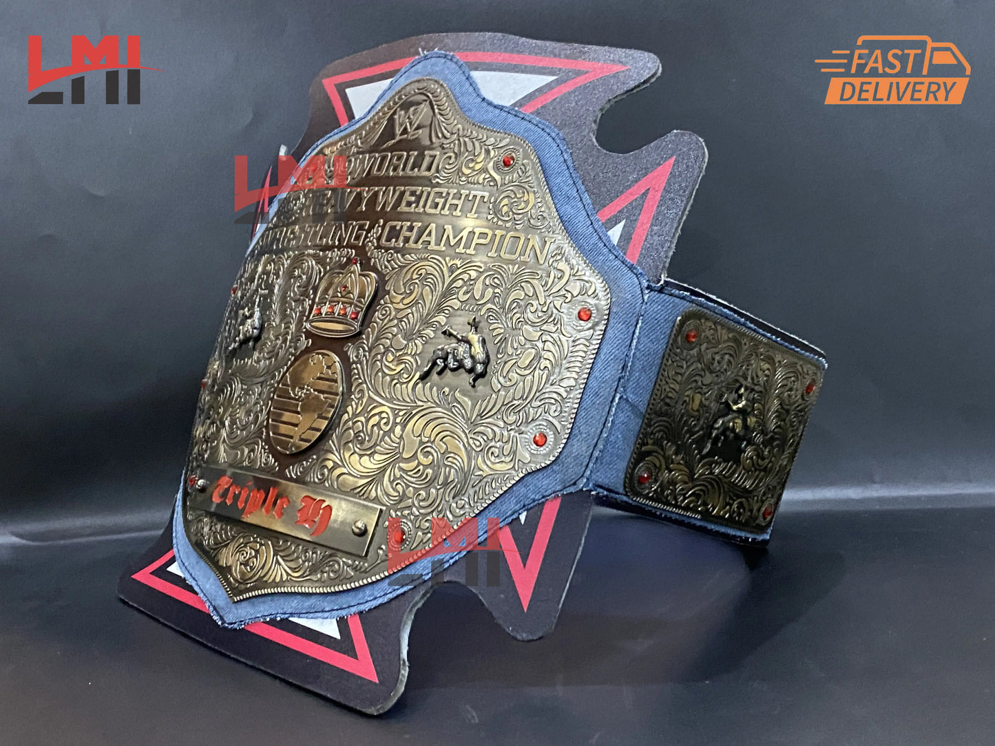 Triple H 30 Years Revolution Big Gold Championship Belt Wrestling Belt 2mm Brass - LMI Championship Belts