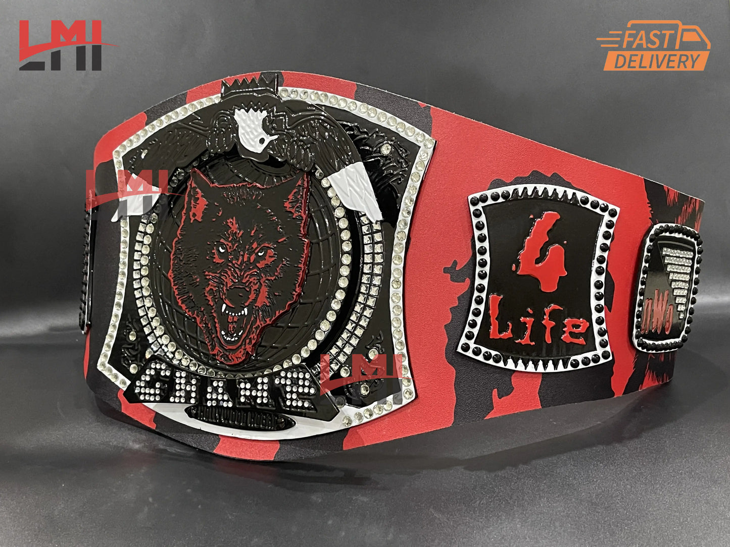 Custom NWO Wolfpack Spinner World Heavyweight Replica Championship Belt 2mm - LMI Championship Belts