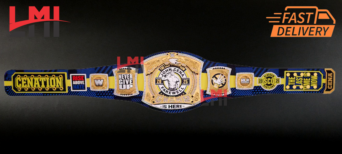 John Cena Farewell Tour 2025 Glasgow Spinner Championship Belt Wrestling Brass LMI Championship Belts