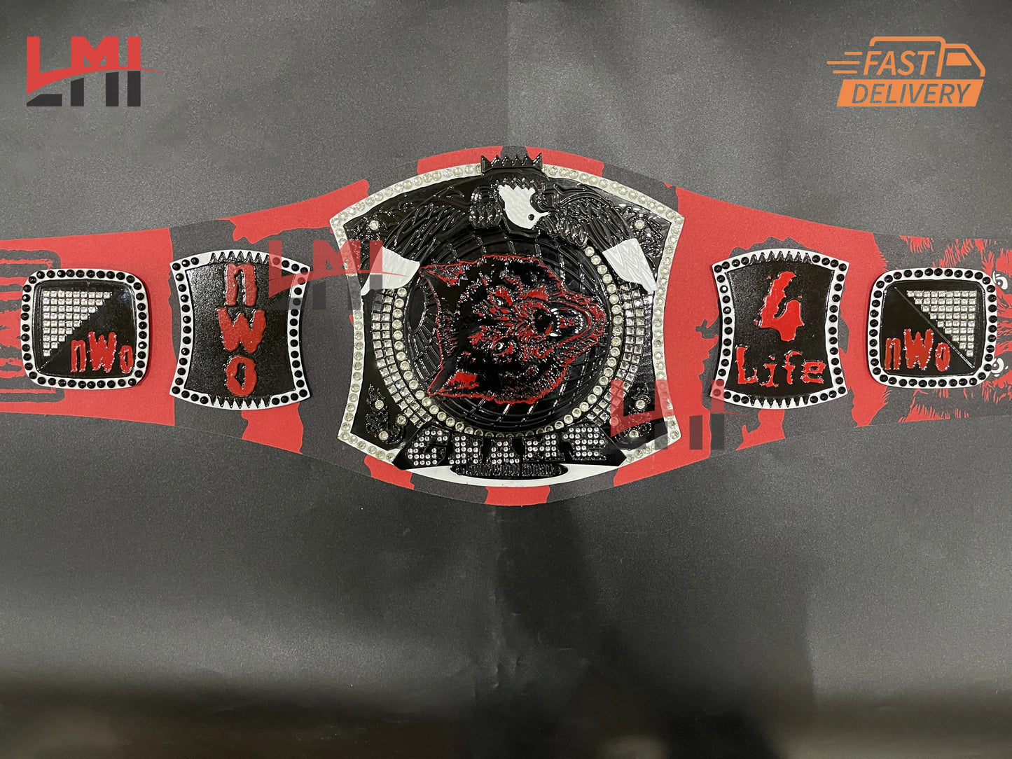 Custom NWO Wolfpack Spinner World Heavyweight Replica Championship Belt 2mm - LMI Championship Belts