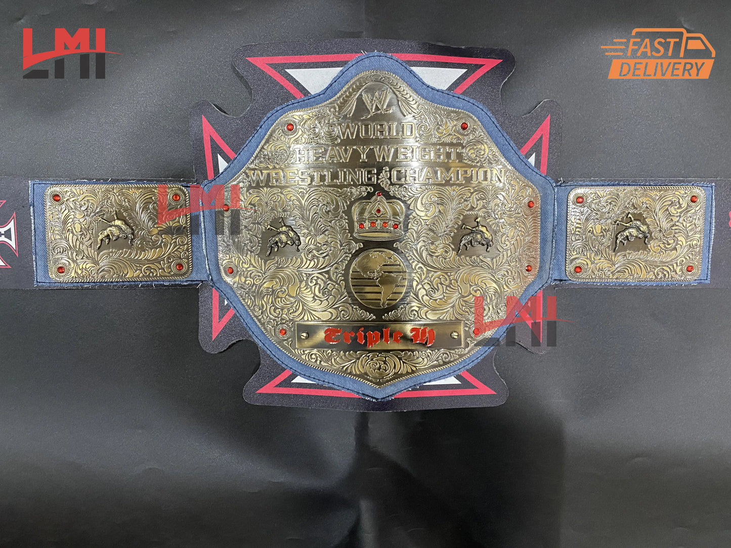 Triple H 30 Years Revolution Big Gold Championship Belt Wrestling Belt 2mm Brass - LMI Championship Belts