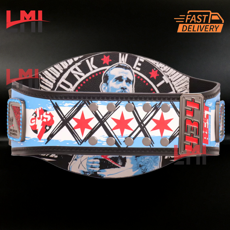 CM Punk 434-Day Record Spinner Signature Series Championship Belt Replica Wrestling 4mm Brass