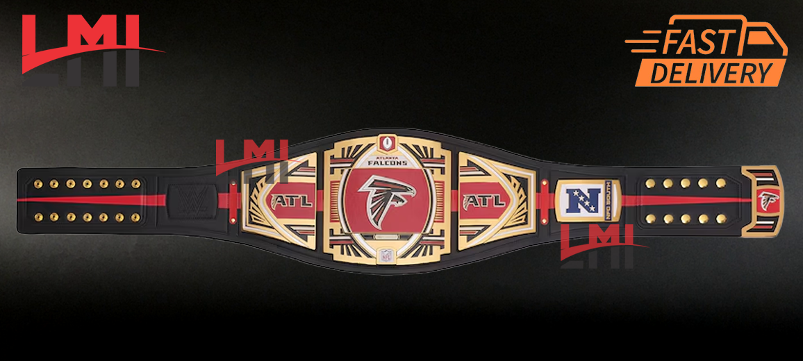 Atlanta Falcons WWE Legacy NFL Title Belts Championship Belt 2mm Brass LMI Championship Belts