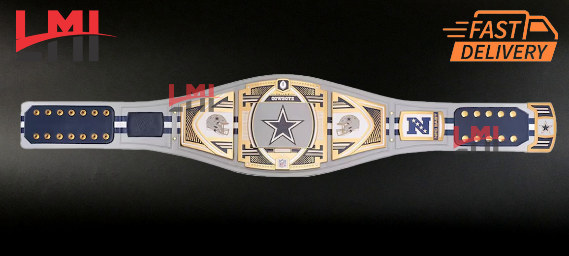 Dallas Cowboys WWE Legacy NFL Title Belts Championship Belt 2mm Brass LMI Championship Belts