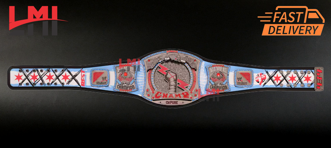 CM Punk 434-Day Record Spinner Signature Series Championship Belt Replica Wrestling 4mm Brass