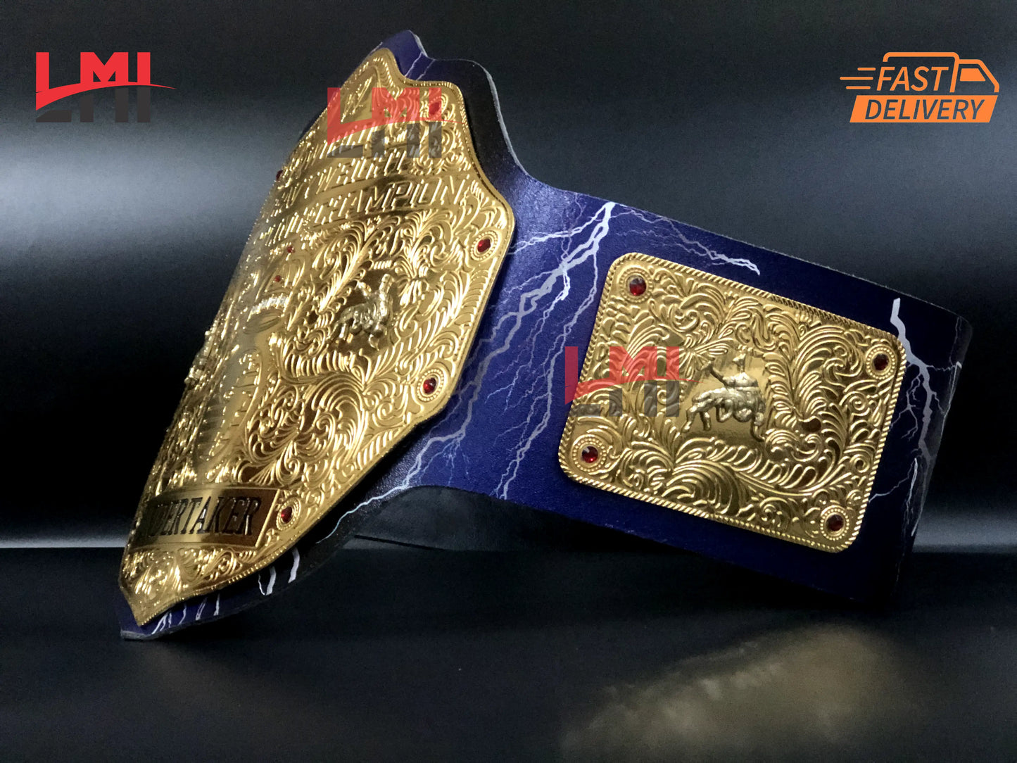 Custom Undertaker Big Gold World Heavyweight Championship Belt 2mm Brass - LMI Championship Belts