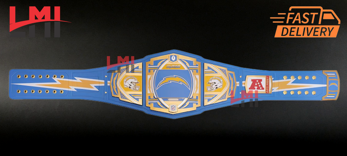 Los Angeles Chargers WWE Legacy NFL Title Belts Championship Belt 2mm Brass LMI Championship Belts