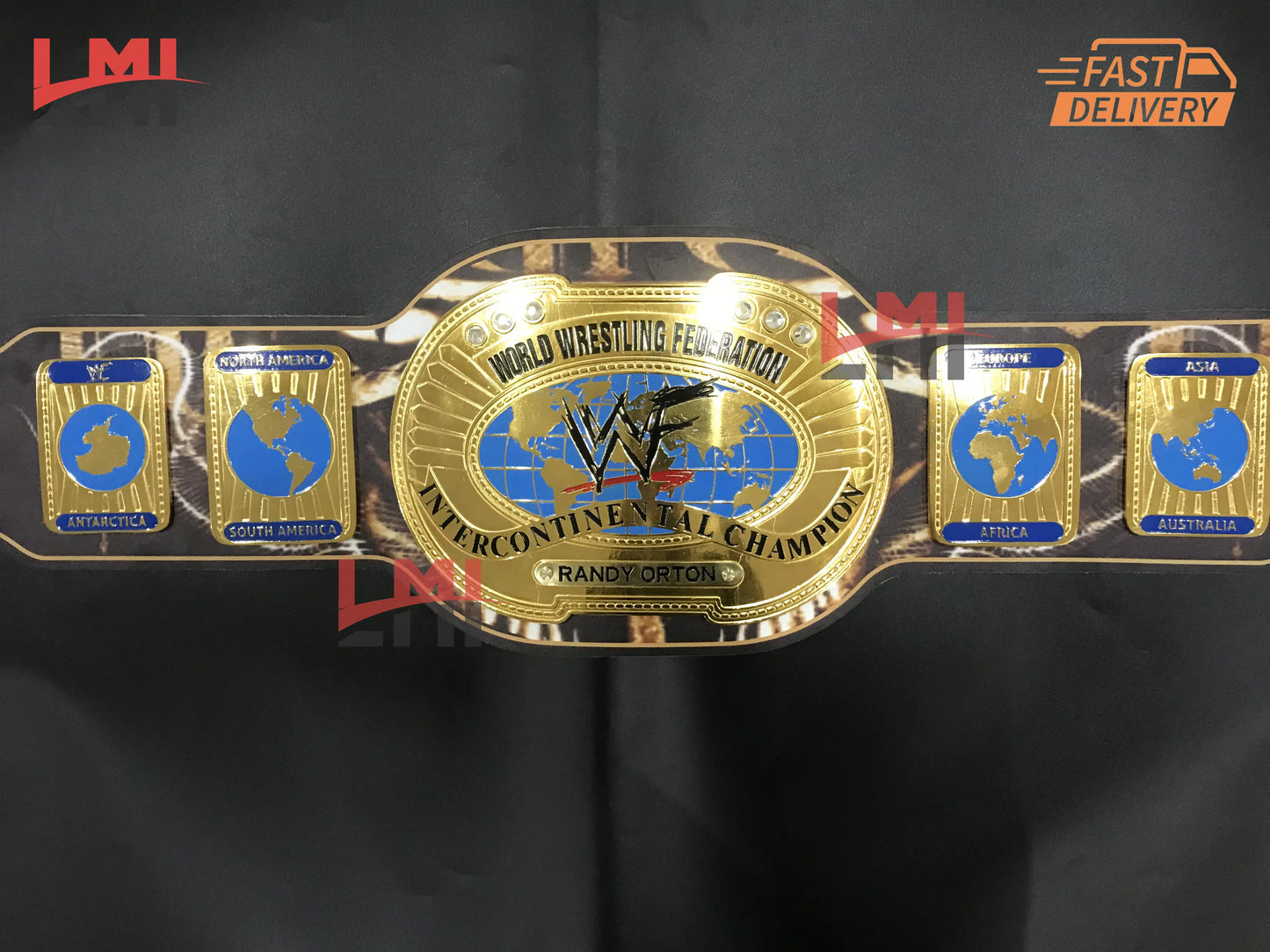 WWF Randy Orton Custom Intercontinental Championship Belt 4mm Brass - LMI Championship Belts