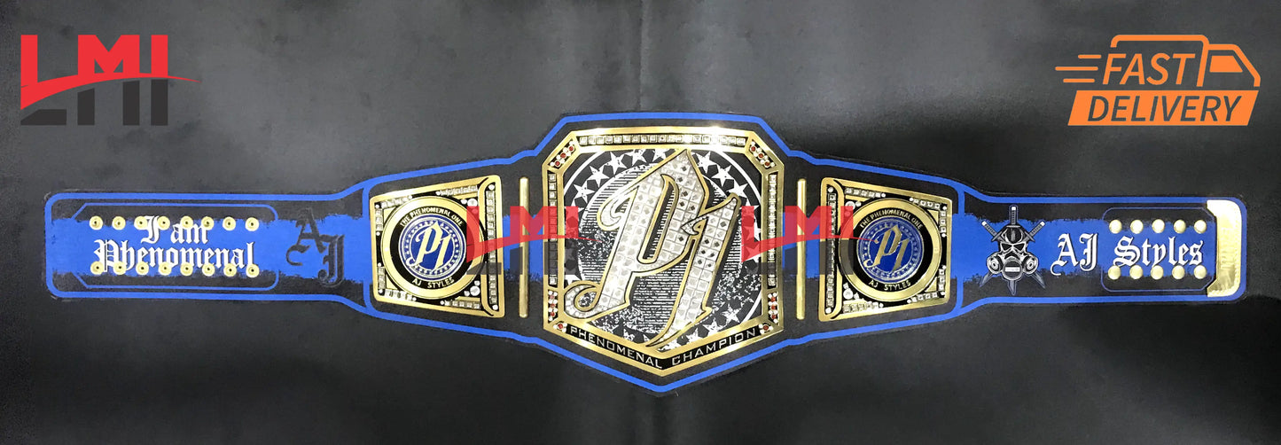 Custom AJ Styles Universal Championship Belt 2mm Brass