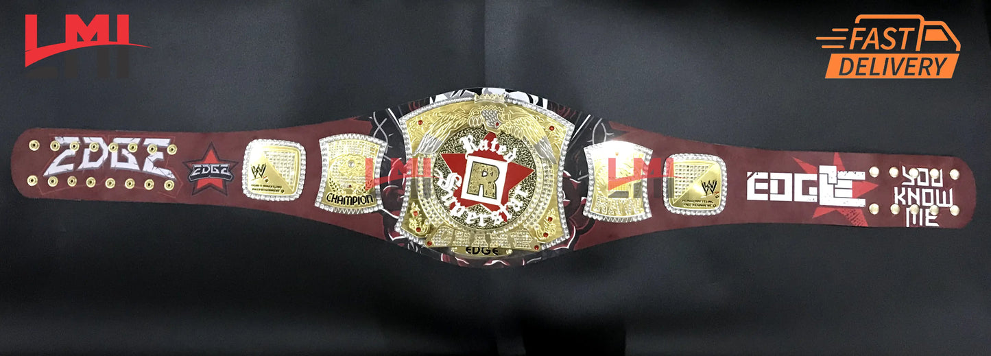 Edge Rated R Spinner World Heavyweight Championship Belt Wrestling Title Replica Belt - LMI Championship Belts