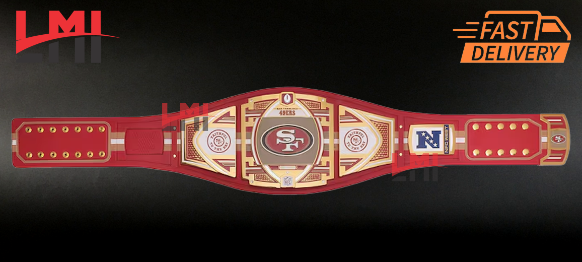 San Francisco 49ers WWE Legacy NFL Title Belts Championship Belt 2mm Brass LMI Championship Belts