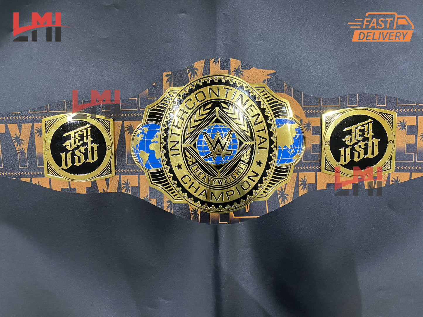 Custom Jey Uso Yeet Intercontinental Championship Belt Replica Wrestling Belt 2mm Brass