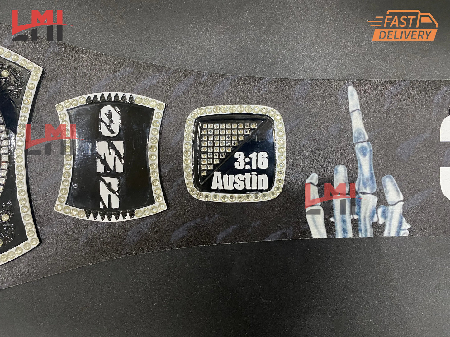 Custom Smoking Skull Spinner Replica Championship Belt Wrestling 2mm Brass - LMI Championship Belts