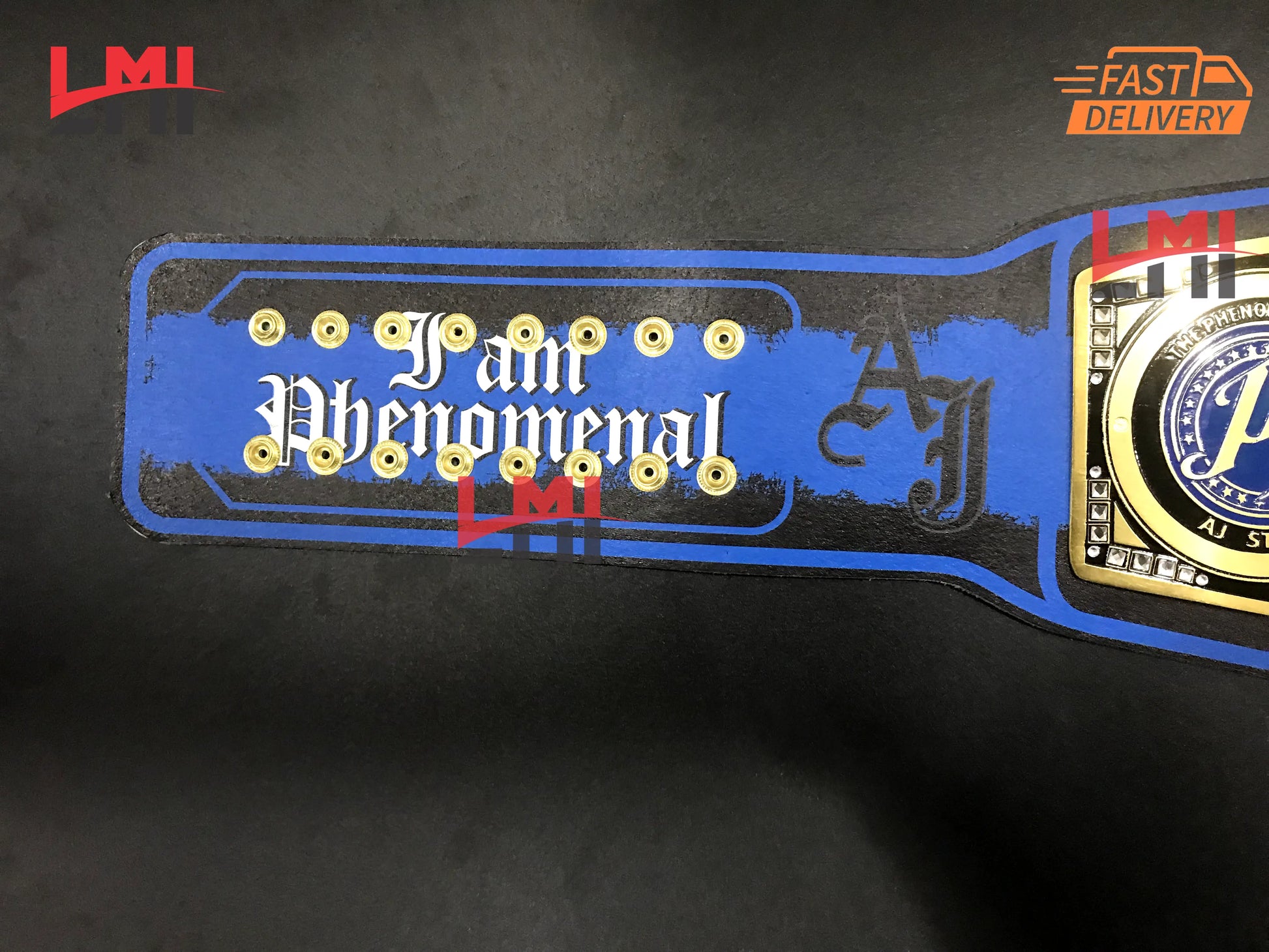 Custom AJ Styles Universal Championship Belt 2mm Brass