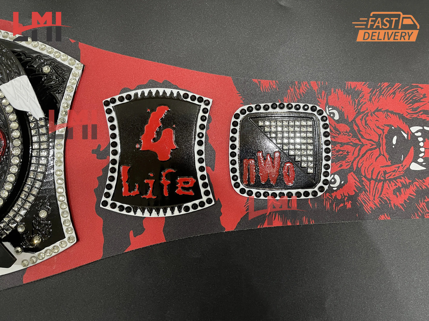 Custom NWO Wolfpack Spinner World Heavyweight Replica Championship Belt 2mm - LMI Championship Belts