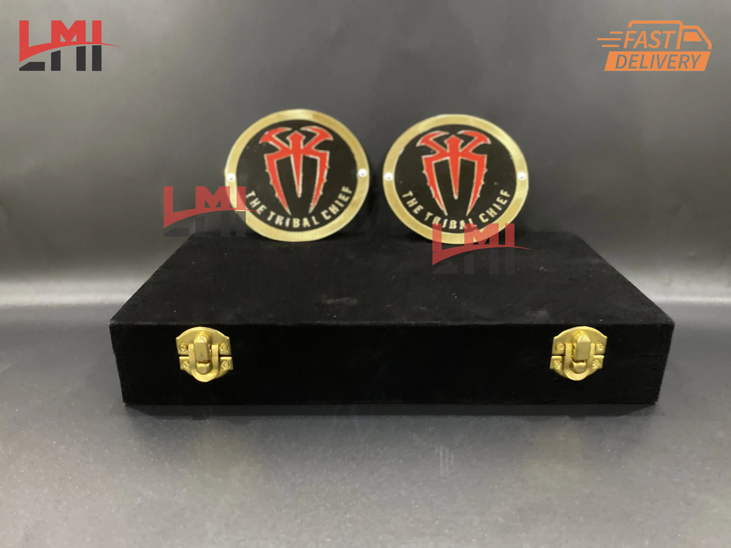WWE Roman Reigns Tribal Chief Signature Black Side Plates 4mm LMI Championship Belts