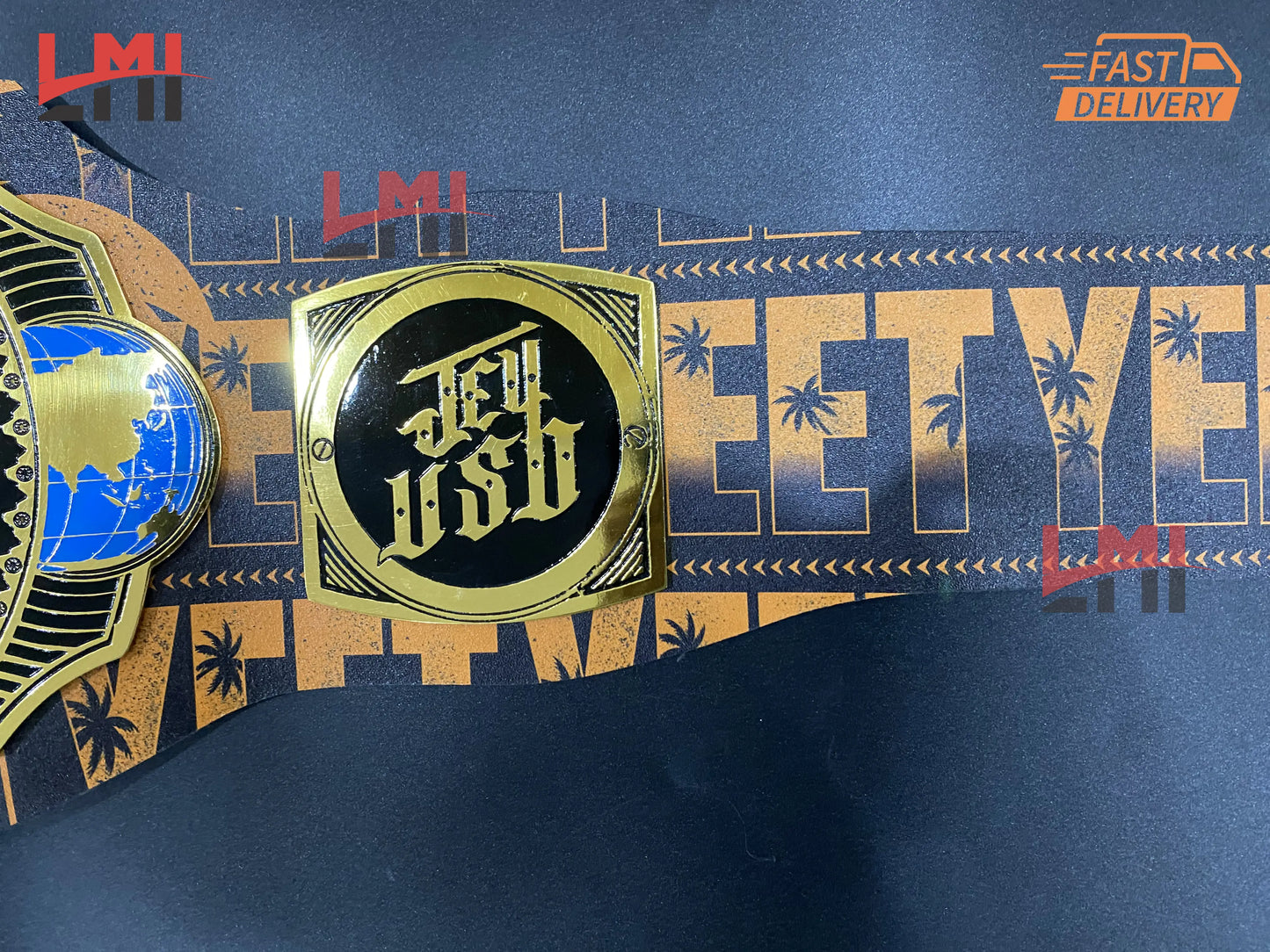 Custom Jey Uso Yeet Intercontinental Championship Belt Replica Wrestling Belt 2mm Brass