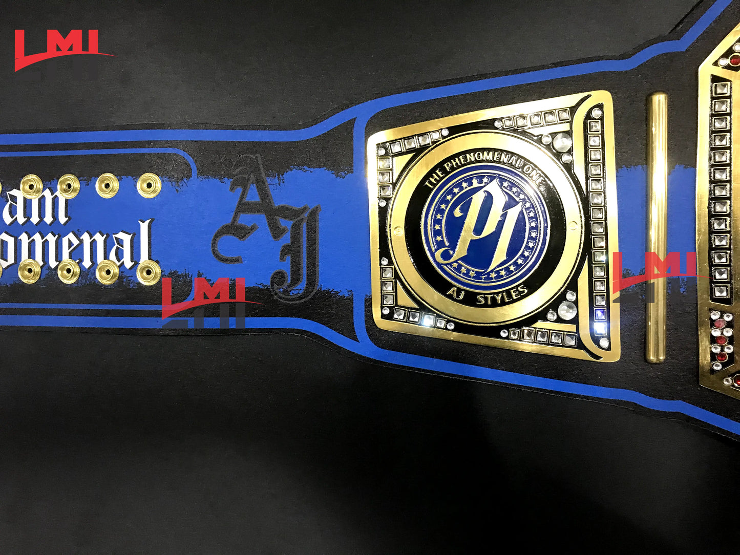Custom AJ Styles Universal Championship Belt 2mm Brass